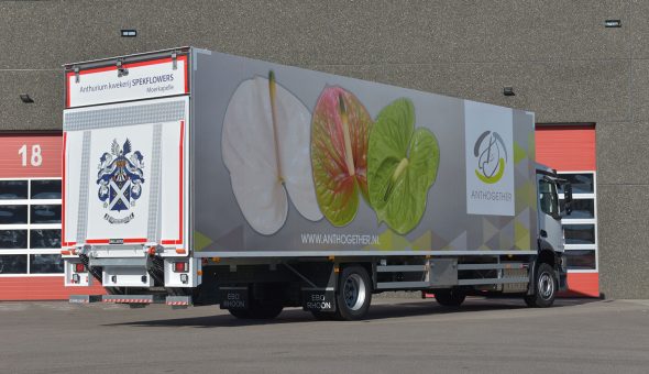 Bloemen en planten carrosserie gebouwd op een DAF