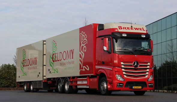 Geisoleerde carrosserie combinatie voor Breewel Transport opgebouwd op Mercedes Actros