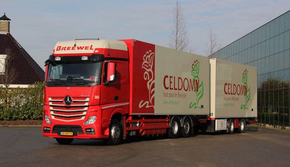 Geisoleerde carrosserie combinatie voor Breewel Transport opgebouwd op Mercedes Actros