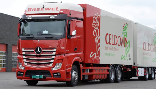 Geisoleerde carrosserie combinatie voor Breewel Transport opgebouwd op Mercedes Actros