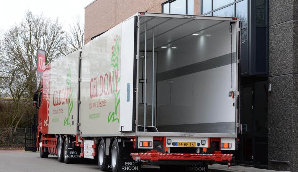 Geisoleerde carrosserie combinatie voor Breewel Transport opgebouwd op Mercedes Actros