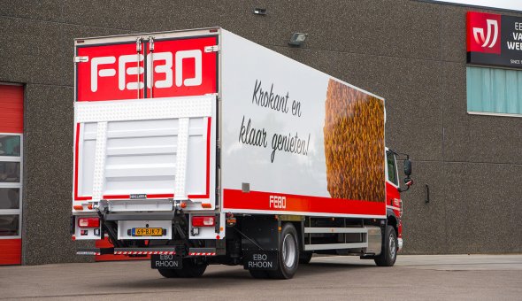 Nieuwe Isotherm opbouw voor Inter Fastfood opgebouwd op een DAF LF voor de levering van FEBO vestigingen