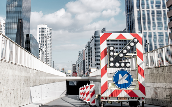 BUKO Infrasupport Pijlwagen op Weena in Rotterdam klein