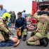 Brandweerkorpsen oefenen gaslek met explosie