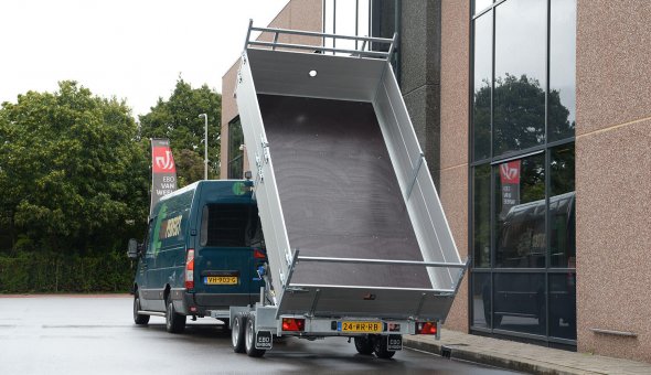 Tandemasser kipper aanhangwagen voor Tuin Perfect naar wens van klant