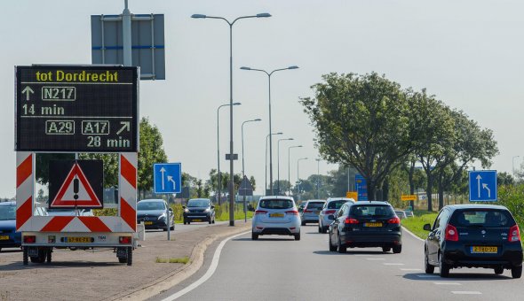 Real-time reistijd op tekstwagens voor wegwerkzaamheden A29