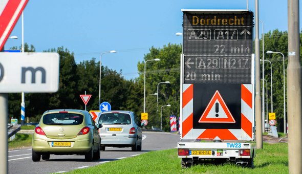 Real-time reistijd op tekstwagens voor wegwerkzaamheden A29