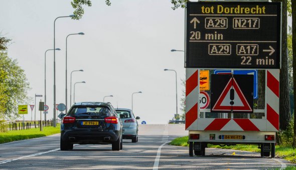 Real-time reistijd op tekstwagens voor wegwerkzaamheden A29
