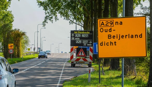 Real-time reistijd op tekstwagens voor wegwerkzaamheden A29