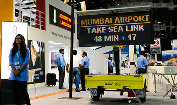 Realtime reistijd voor Mumbai Airport op tekstwagen