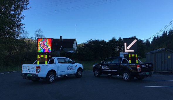 Autodrip with 80x80 pixels full-colour LED display and tablet control delivered to City AS in Norway