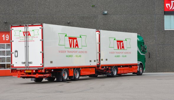 Conditioned truck body combination delivered to VTA. Custom made truck body on DAF