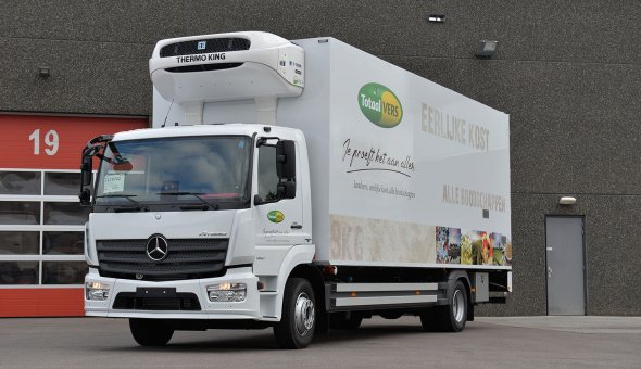 Custom built isothermal box body with compartments on Mercedes Atego trucks