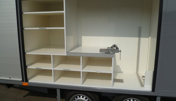 Custom built trailer such as box van trailers with plywood panels