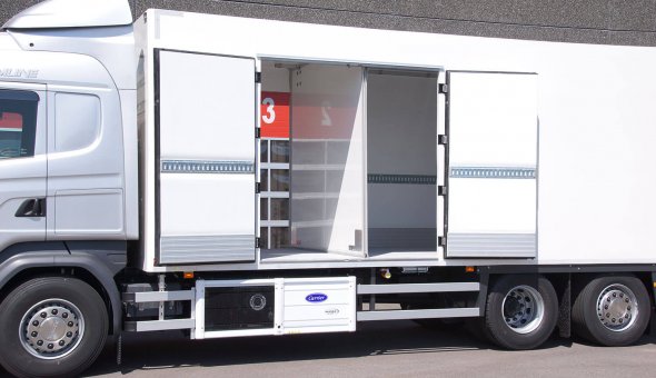 Custom made refrigerated truck bodies with polyester isolated box