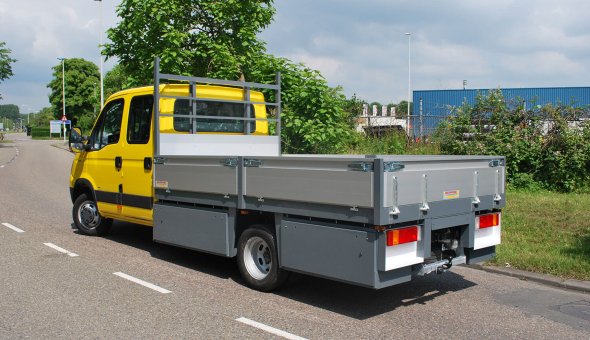 Heavy Duty platform truck bodies with alumium sides and hardwood
