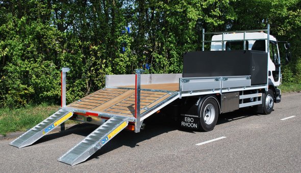 Heavy Duty platform truck bodies with alumium sides and hardwood