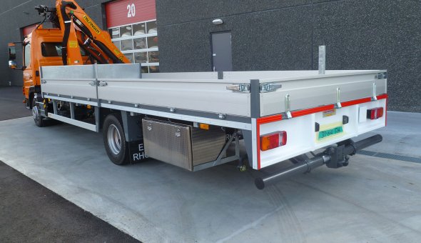 Heavy Duty platform truck bodies with alumium sides and hardwood