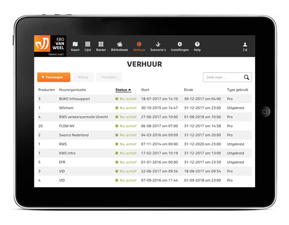 Lease your VMS-trailers easily with our Traffic Software