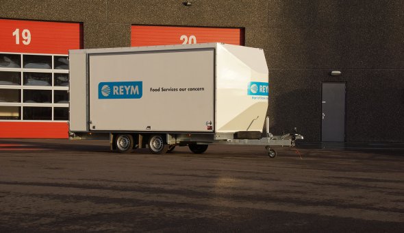 Twin axle custom made box van trailer built vor Reym Industrial Services