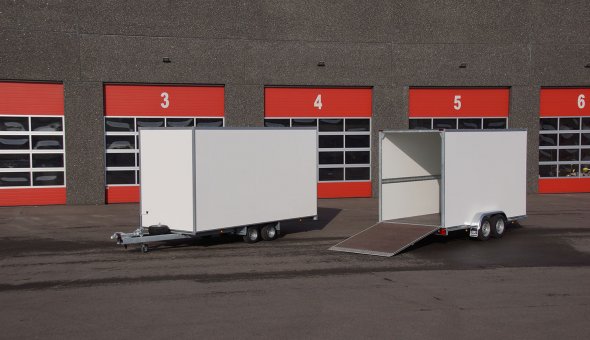 Twin axle flower trailer built from plywood panels and low loading height