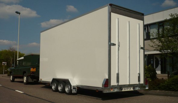 Twin axle flower trailer built from plywood panels and low loading height