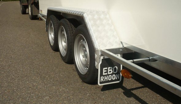 Twin axle flower trailer built from plywood panels and low loading height