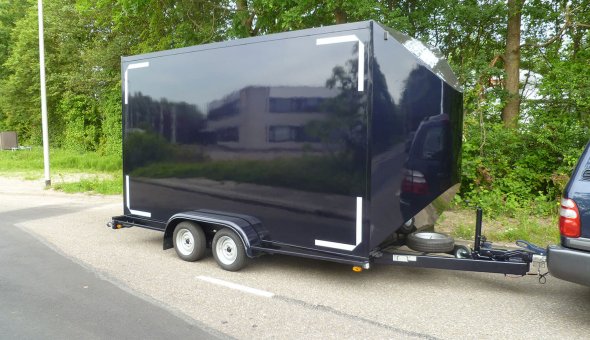 Two axle flower trailer with WAP axles and Plywood panels