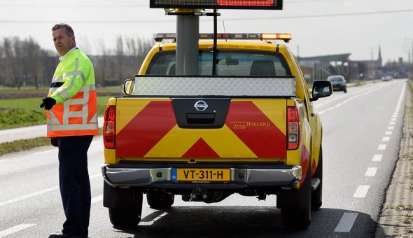 Vehicle mounted VMS with LED-display to ensure safety of road supervisors during incident management