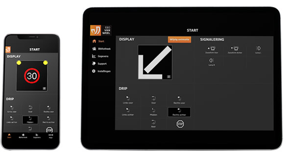 Road supervisor controls all functions of the the mounted VMS via the DRIP app