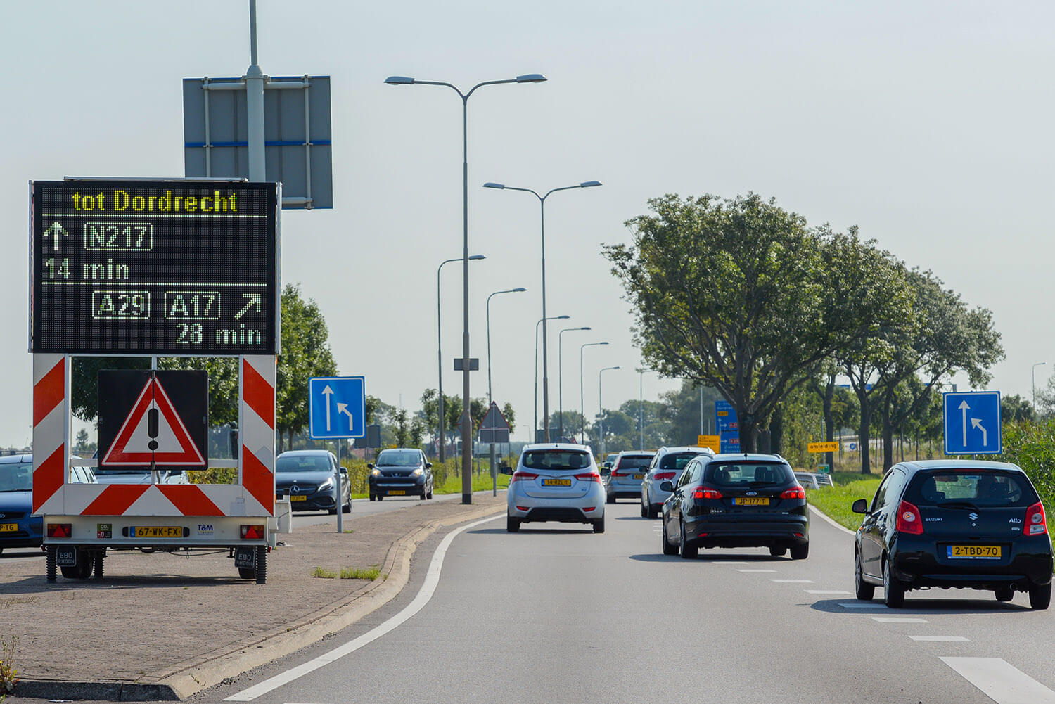 Real time travel time on VMS-trailer for roadworks A29